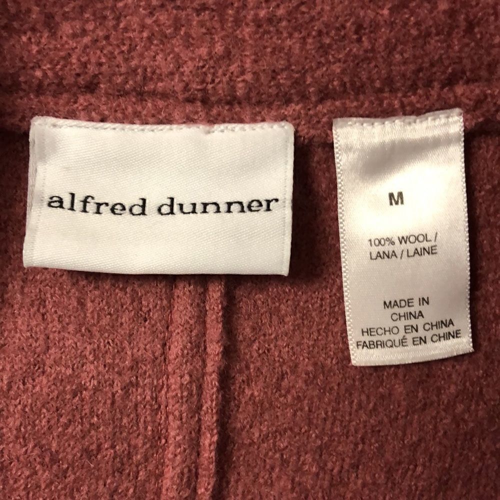 Alfred Dunner M Wool Overcoat Light Jacket in Raspberry Smoothie Pink - Picture 10 of 15